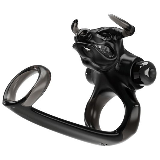 Pretty Love Bull Warrior Innovative Cock Ring Black - Stretchy Cock Rings
