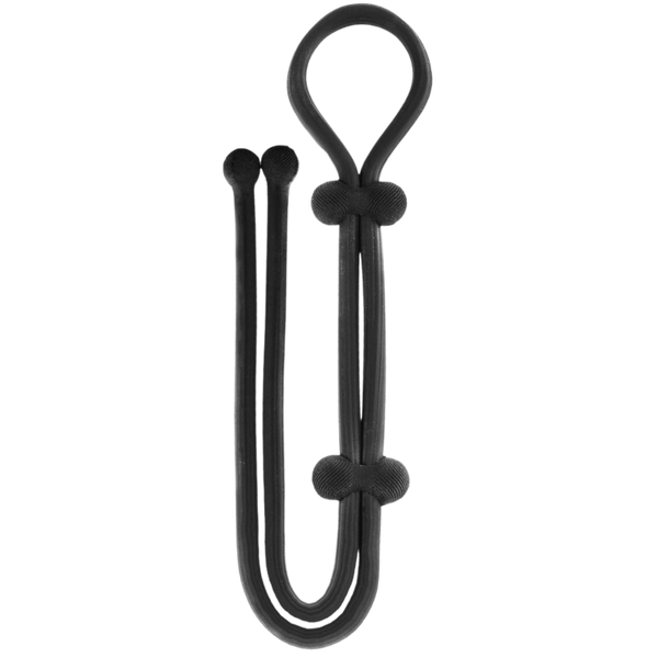 Jet Horny Adjustable Cock Ring with Ball Strap Black - - Stretchy Cock Rings