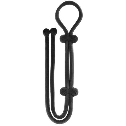 Jet Horny Adjustable Cock Ring with Ball Strap Black - Stretchy Cock Rings