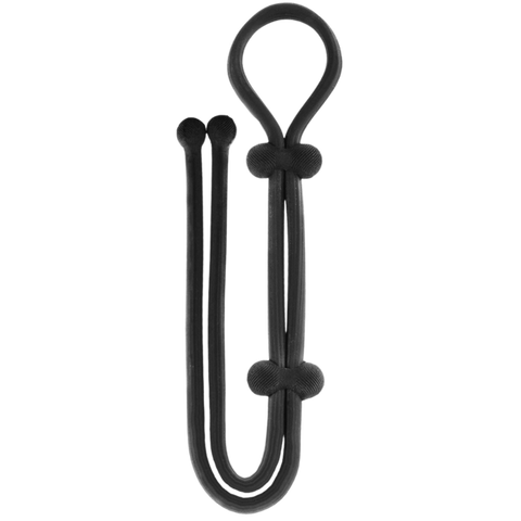 Jet Horny Adjustable Cock Ring with Ball Strap Black - Stretchy Cock Rings