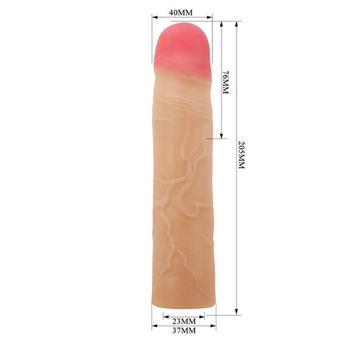 Pretty Love Kylian 7.1 Inch Llifelike Penis Extender Sleeve - Penis Sleeves and Extenders