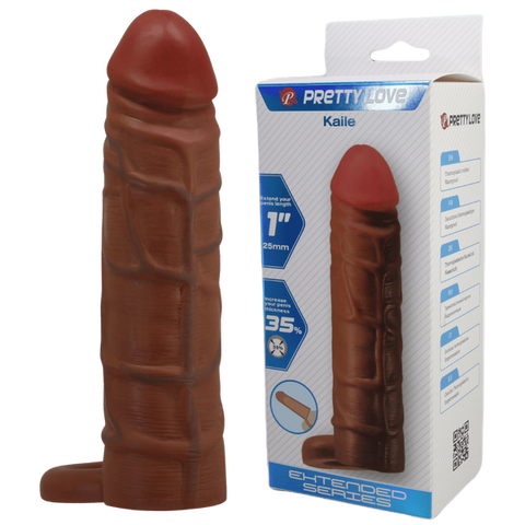 Pretty Love Kaile 7 Inch Penis Extensions Sleeve Tan - Penis Sleeves and Extenders