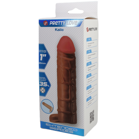 Pretty Love Kaile 7 Inch Penis Extensions Sleeve Tan - Penis Sleeves and Extenders