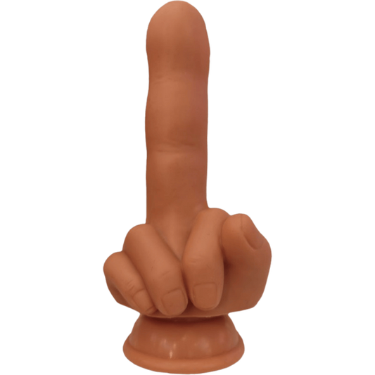 Hott Products Flip Off Finger Shaped Suction Cup Dildo Tan - Realistic Dildos