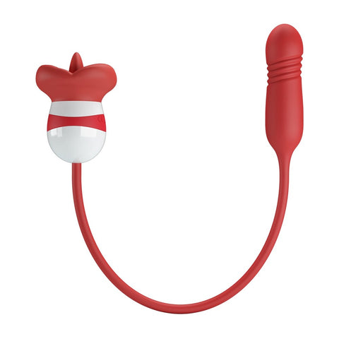 Pretty Love Ashlynn Rechargeable Clitoral Vibrator Red/White - Clit Ticklers and Pulsators
