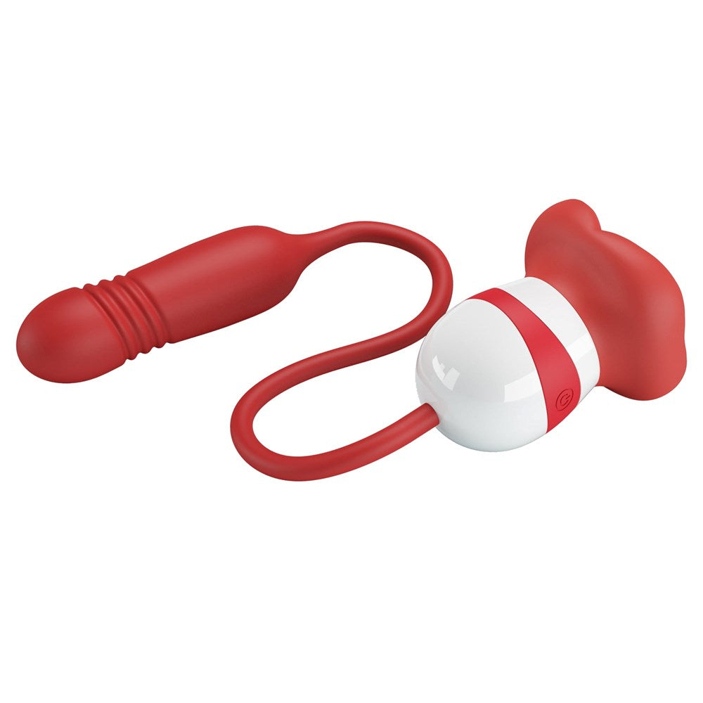 Pretty Love Ashlynn Rechargeable Clitoral Vibrator Red/White - Clit Ticklers and Pulsators