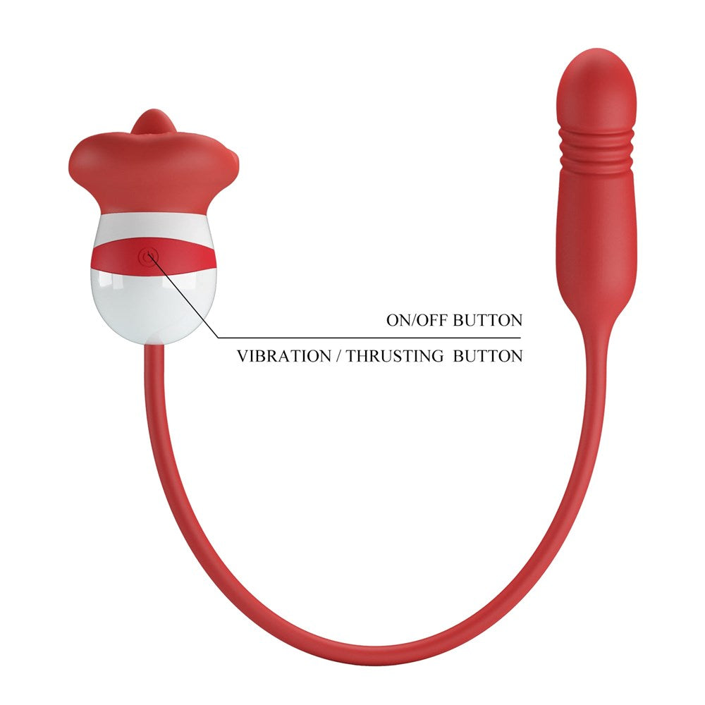 Pretty Love Ashlynn Rechargeable Clitoral Vibrator Red/White - Clit Ticklers and Pulsators