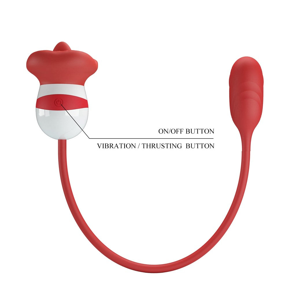 Pretty Love Aliyah Vibrating Clitoral Massager Red/White - Clit Ticklers and Pulsators