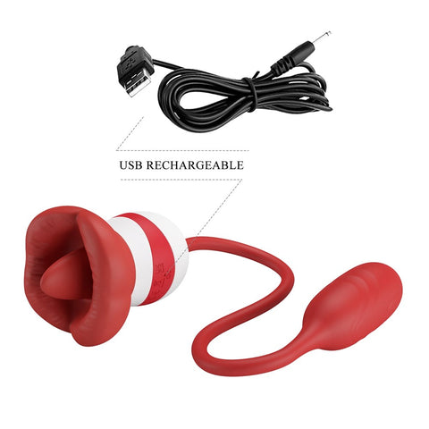 Pretty Love Aliyah Vibrating Clitoral Massager Red/White - Clit Ticklers and Pulsators