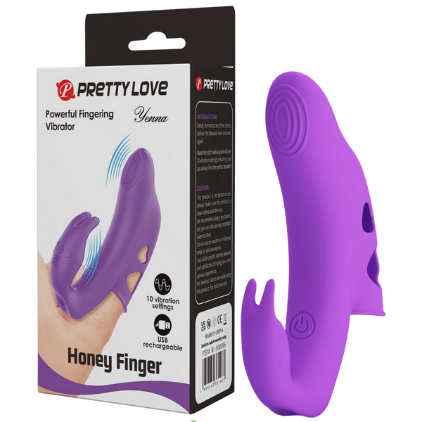 Pretty Love Yenna Rechargeable Honey Finger Vibrator Purple - Finger and Tongue Vibrators