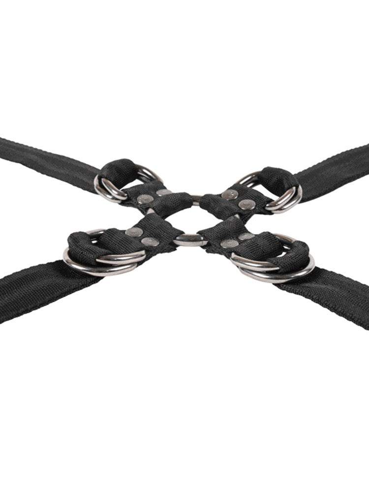 Sportsheets Velvet Noir Adjustable Hog Tie and Cuff Set - Cuffs And Restraints