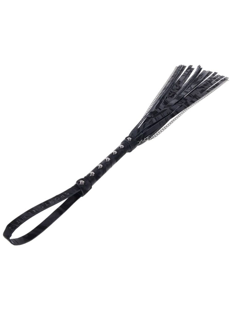 Sportsheets Velvet Noir Chain BDSM Play Flogger - Whips And Crops