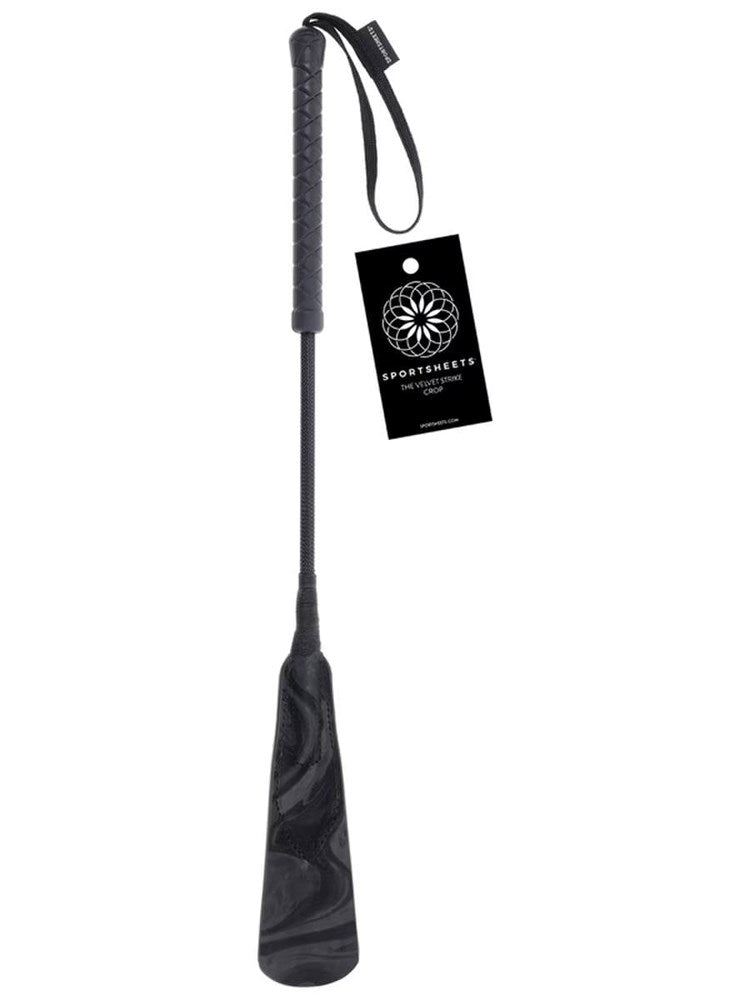 Sportsheets The Velvet Noir Strike Bondage Crop - Whips And Crops