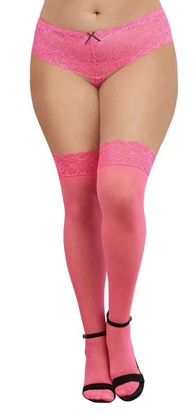 Dream Girl Lingerie Womens Thigh Highs Queen Size - Fishnet and Thigh Highs