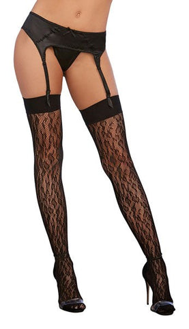 Dream Girl Micro Fishnet Thigh Highs Black - Fishnet and Thigh Highs