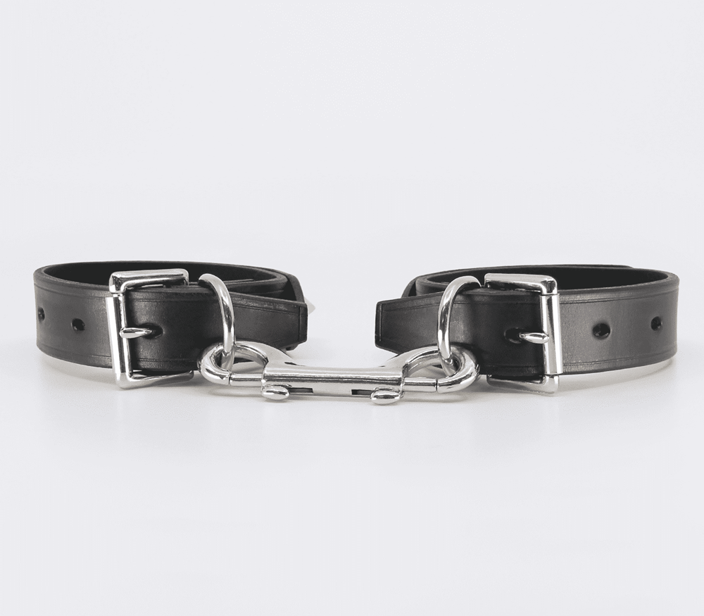 Love In Leather Spiked Leather Ankle Restraints - - Cuffs And Restraints