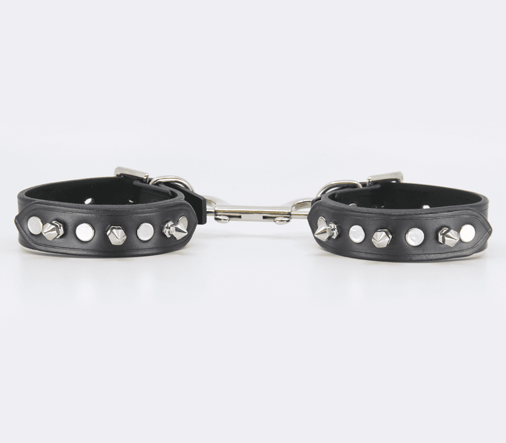 Love In Leather Spiked Leather Ankle Restraints - Default Title - Cuffs And Restraints