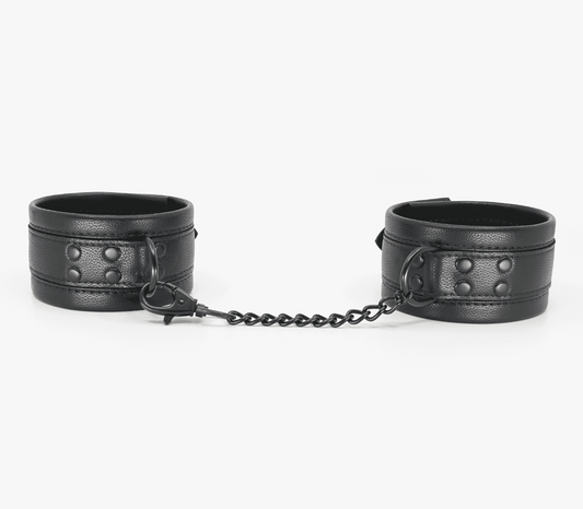Love In Leather Padded Faux Leather Ankle Restraints - Cuffs And Restraints