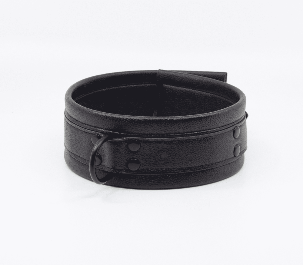 Love In Leather Faux Leather Collar & Lead Set Black - Default Title - Collars and Leads