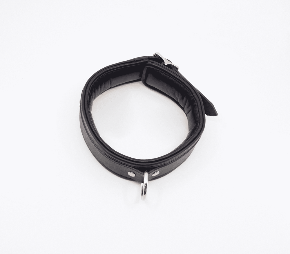 Love In Leather Fetish Collar with Coloured Hardware - Pewter - Collars and Leads
