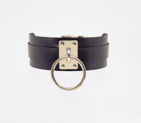Love In Leather O-Ring Faux Leather BDSM Collar - Collars and Leads