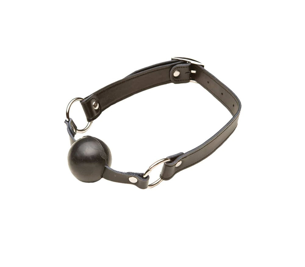 Love In Leather BDSM Play Gag with Solid Ball - Default Title - Bondage Gags and Bits