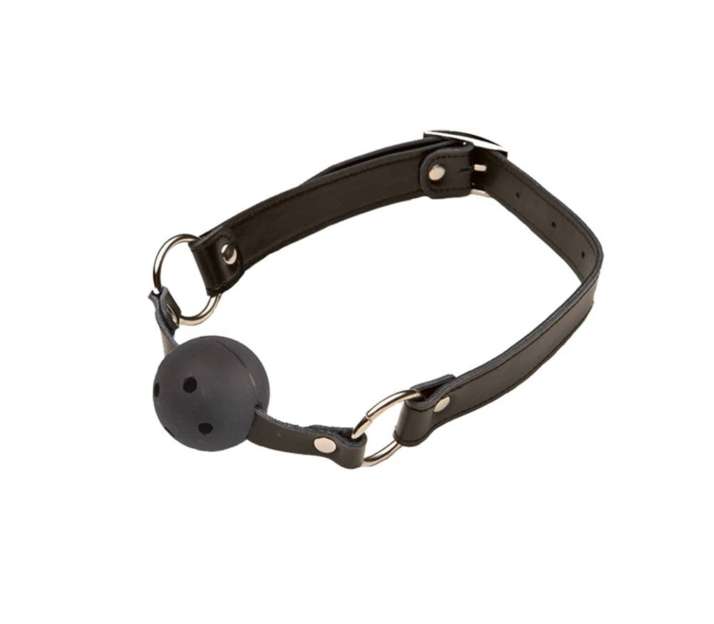 Love In Leather Bondage Gag with Breathable Ball - Default Title - Bondage Gags and Bits