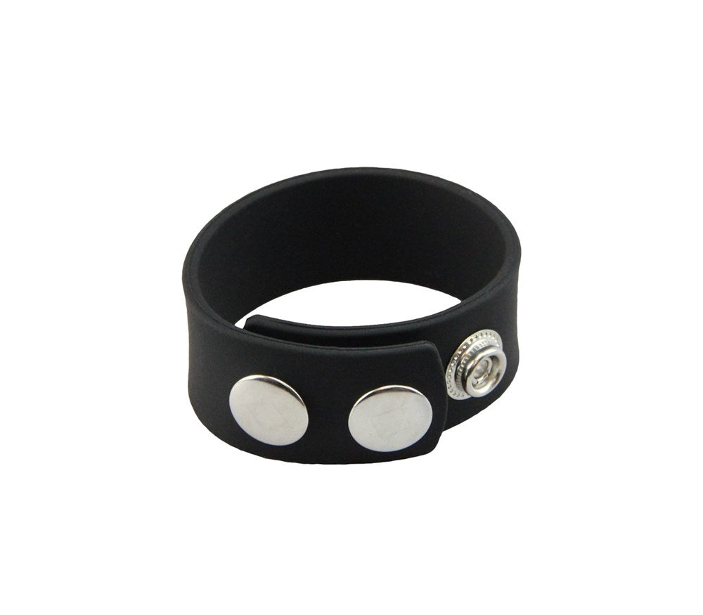Love In Leather Adjustable Mens Silicone Cock Band - - Stretchy Cock Rings