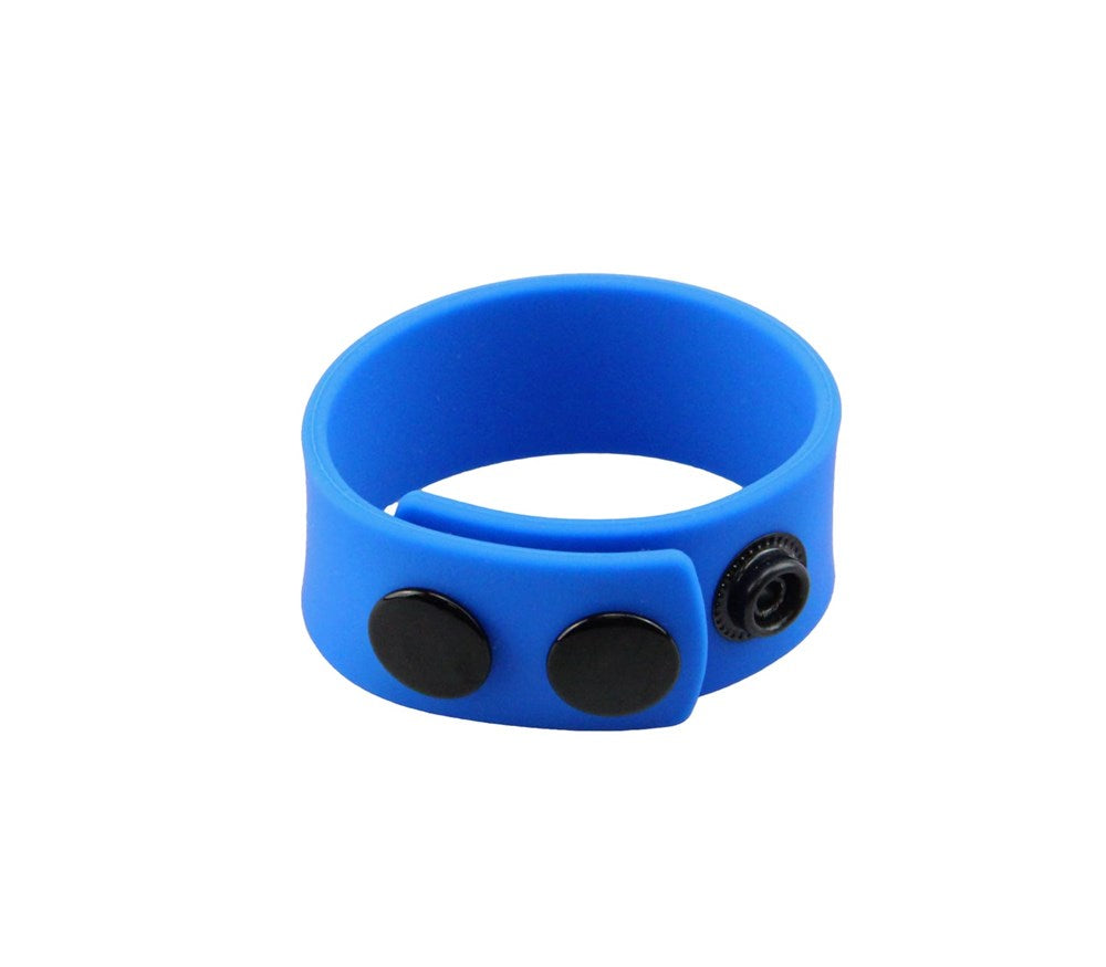 Love In Leather Adjustable Mens Silicone Cock Band - Black - Stretchy Cock Rings