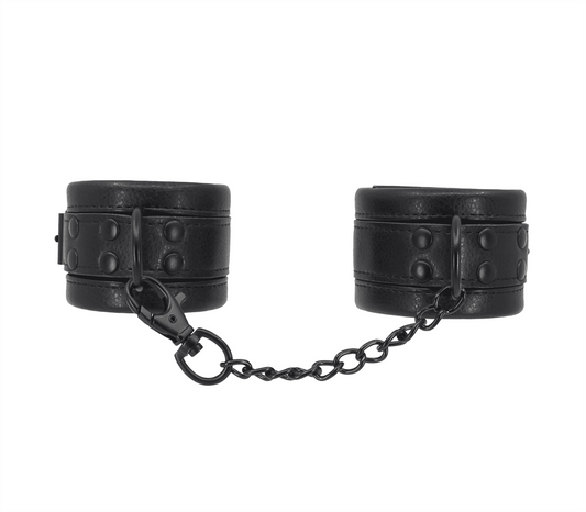 Love In Leather Padded Faux Leather Wrist Cuffs - Cuffs And Restraints