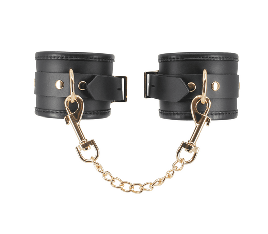 Love In Leather BDSM Hand Cuffs With Coloured Hardware - Cuffs And Restraints