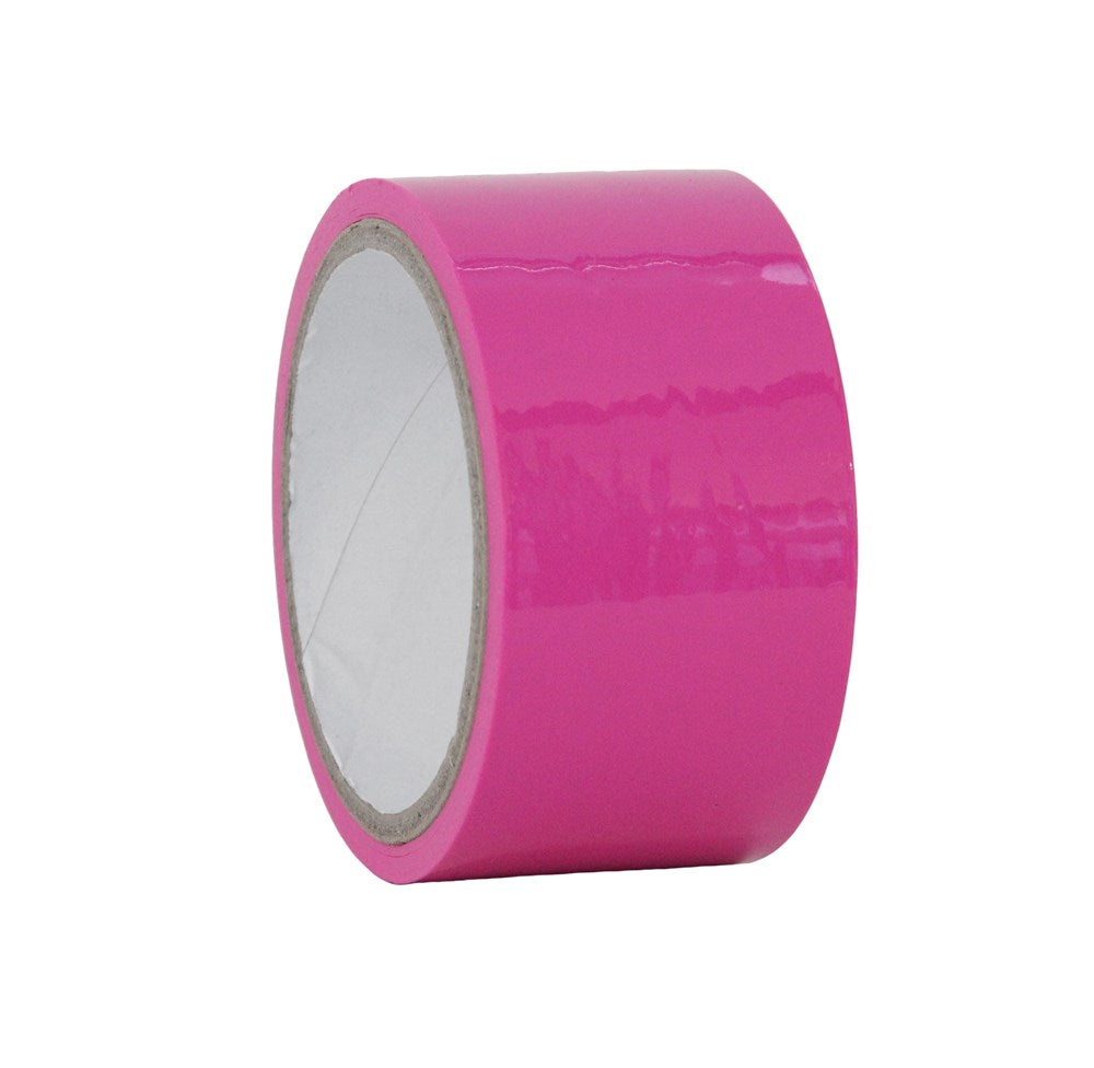 Love In Leather 10m PVC Bondage Play Tape - Hot Pink - Cuffs And Restraints