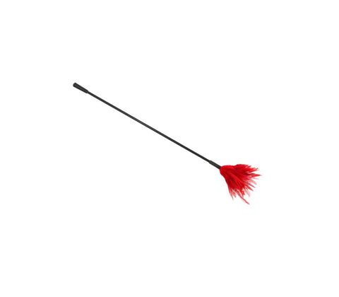Love In Leather BDSM Crop With Feather Tickler - Whips And Crops