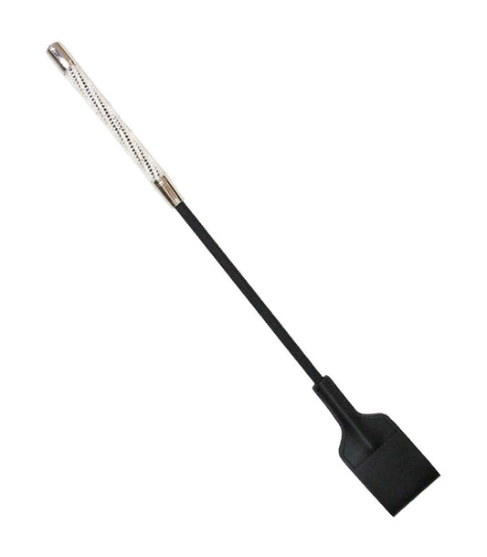Love In Leather Short Diamante Bondage Riding Crop - Whips And Crops