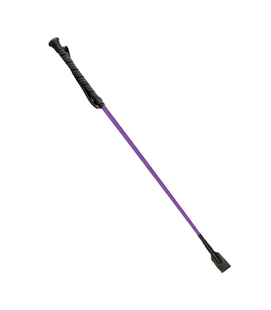 Love In Leather Riding Crop With Rubber Handle - Purple - Whips And Crops