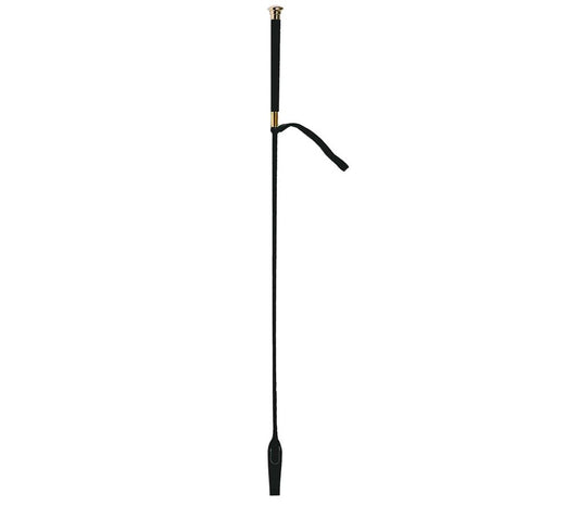 Love In Leather Riding Crop with Coloured Metal Ferrule - Whips And Crops