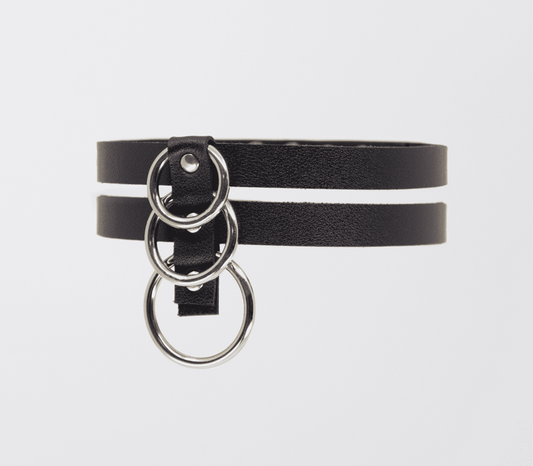 Love In Leather Double Strap Faux Leather Choker - Collars and Leads