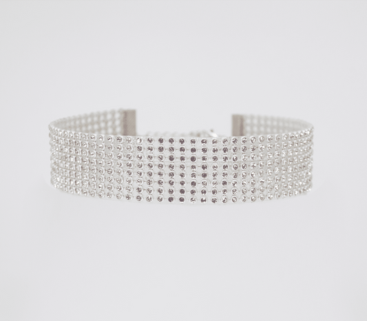 Love In Leather BDSM Play Diamante Choker - Collars and Leads