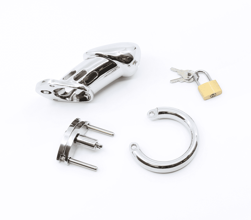 Love In Leather Moulded Shaft Male Chastity Cage - 45mm - Male Chastity