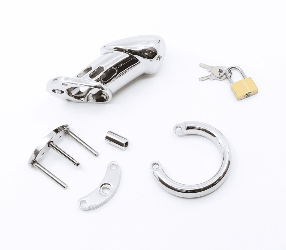 Love In Leather Moulded Shaft Male Chastity Cage - 50mm - Male Chastity