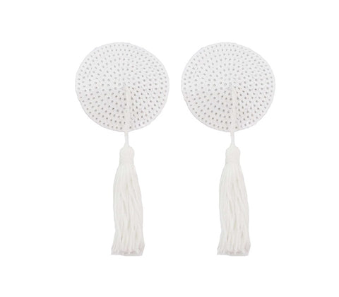 Love In Leather Round Sequin Nipple Tassels - Breast and Nipple Toys