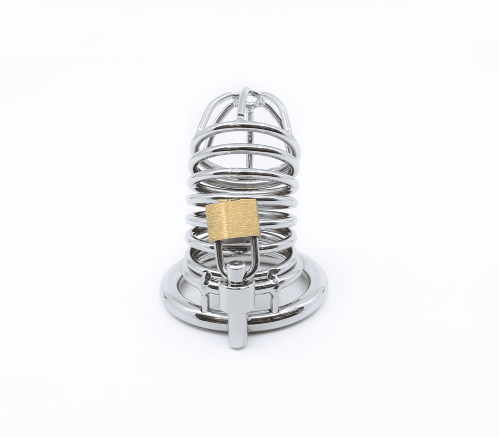 Love In Leather Chrome Male Chastity Cock Cage - 50mm - Male Chastity
