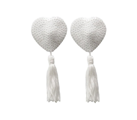Love In Leather Heart Shape Nipple Tassels - Breast and Nipple Toys