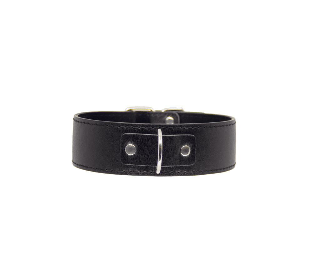 Berlin Baby BDSM Play Unlined PU Collar and Lead - Black - Collars and Leads