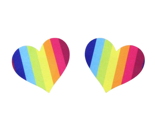 Love In Leather Rainbow Satin Sexy Nipple Pasties - Breast and Nipple Toys