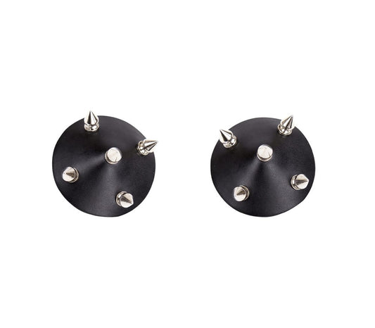 Love In Leather Faux Leather Studded Nipple Covers - Breast and Nipple Toys