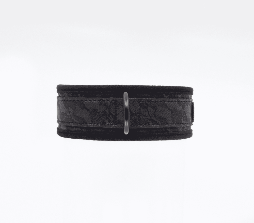 Berlin Baby Lace Printed BDSM Leather Collar - - Collars and Leads