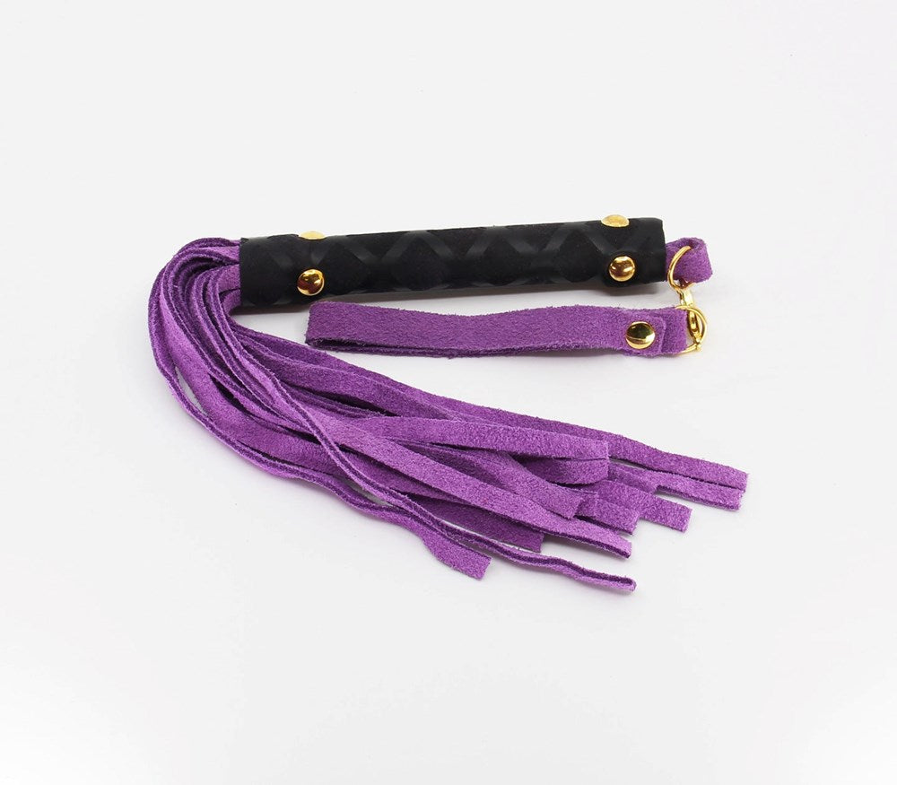 Berlin Baby Mini BDSM Flogger With Latex Handle - Purple - Whips And Crops