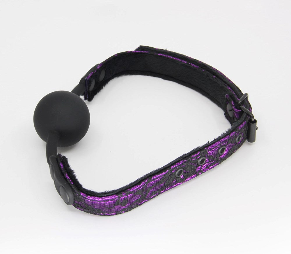 Berlin Baby Satin & Lace Silicone Ball Gag - - Bondage Gags and Bits