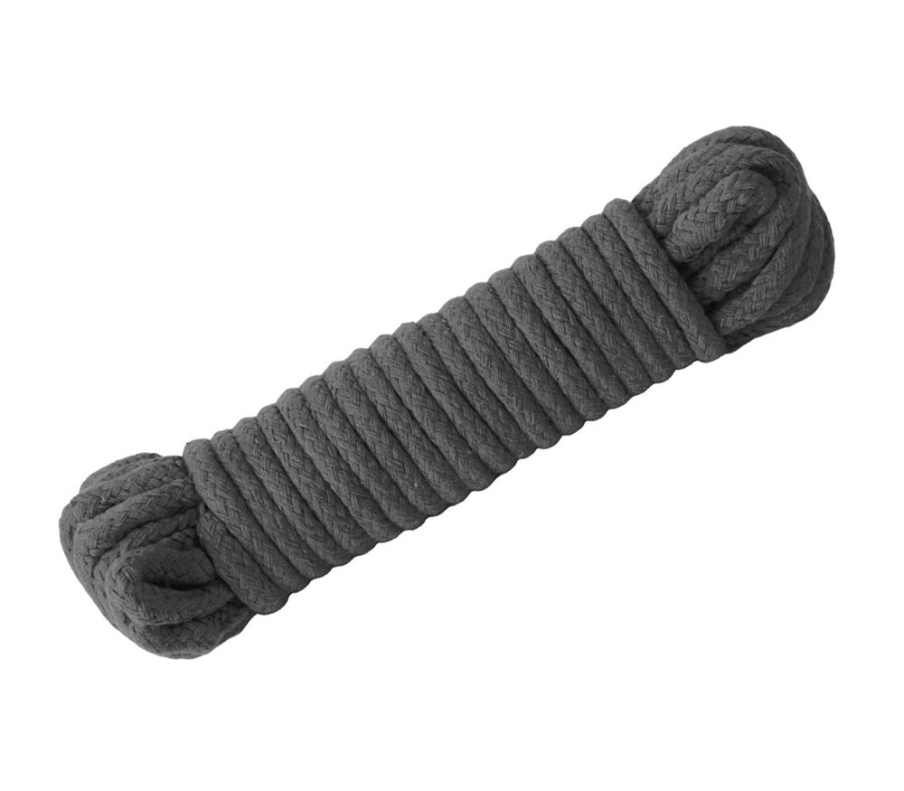 Love In Leather 20m Cotton Bondage Rope - Black - Cuffs And Restraints